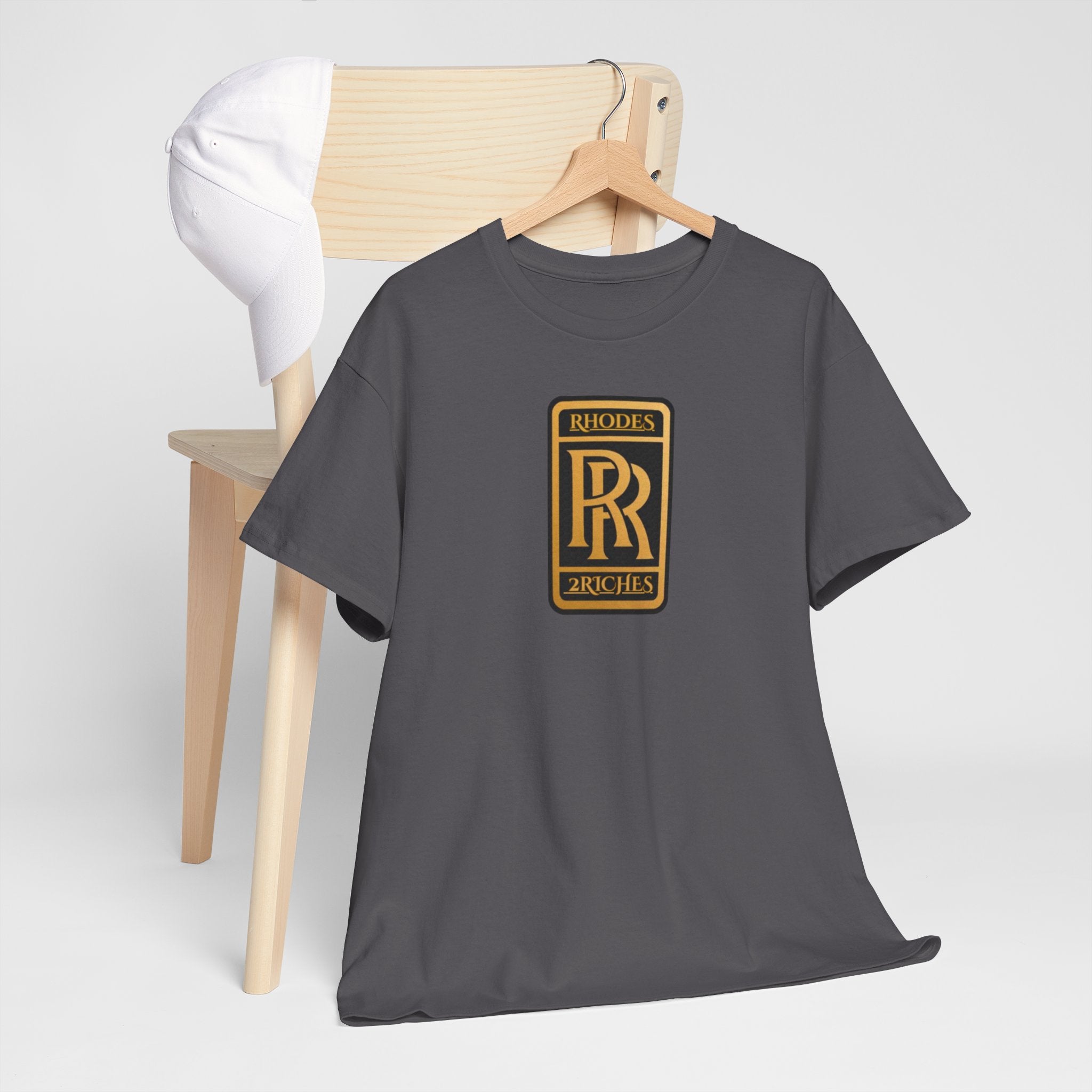 Rhodes 2 Riches Family Crest - Luxury Monogram Tee — 'RR' Rhodes & Riches Crest Cotton T-Shirt