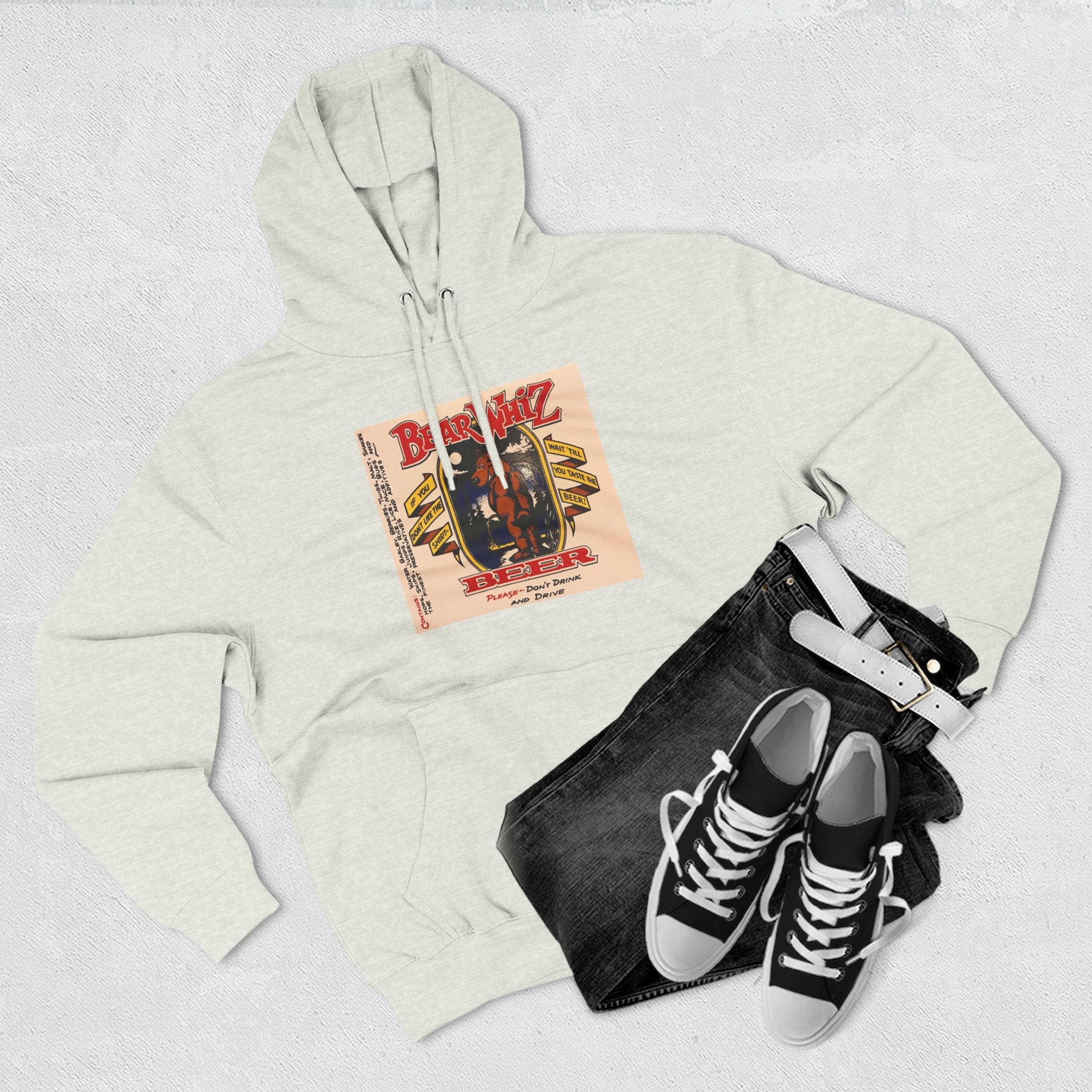 Bear Whiz Beer Original Brew Hoodie - "Bluegrass Revival" Music Poster Design