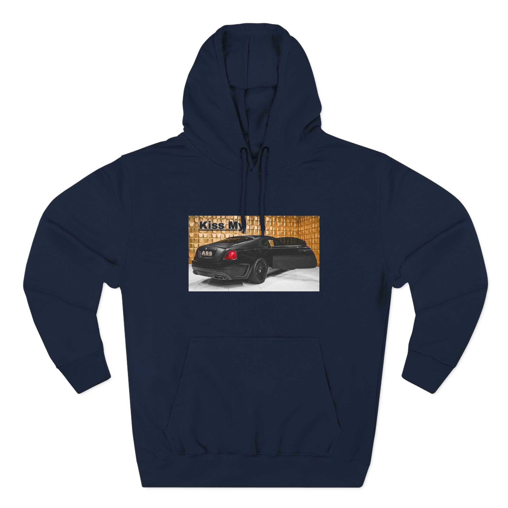 Kiss My  License plate Hoodie — Graphic Black Car Music Lover Pullover