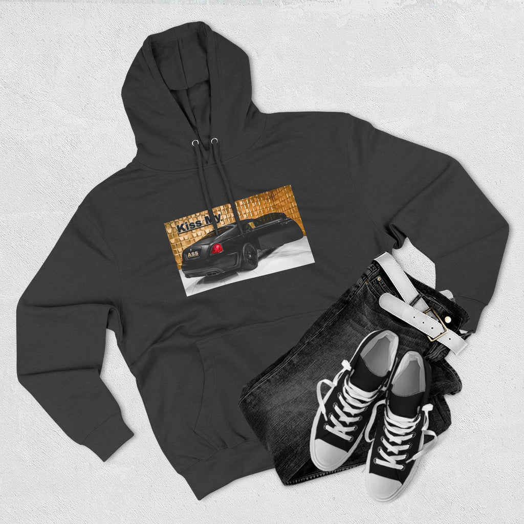 Kiss My  License plate Hoodie — Graphic Black Car Music Lover Pullover