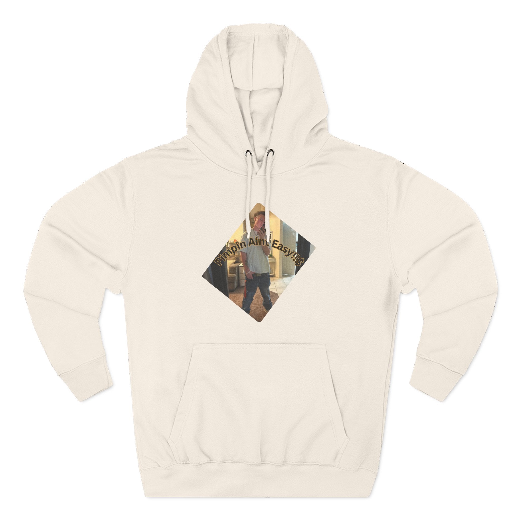 Pimpin Aint Easy (Ryder or Die Style)   Three-Panel Fleece Hoodie — Cozy Diamond Photo Graphic Pullover