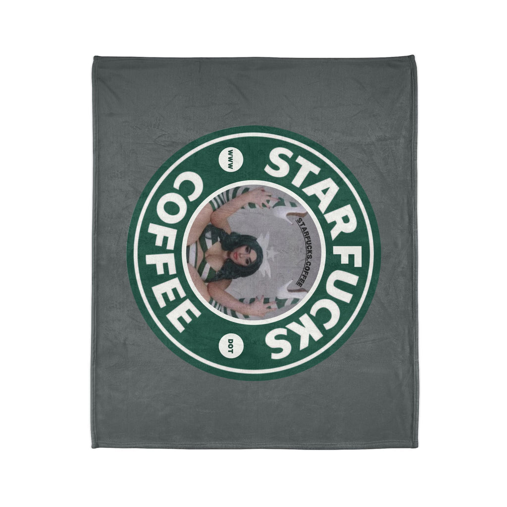 StarFucks.Coffee Plush Throw-Graphic Coffee Logo Blanket