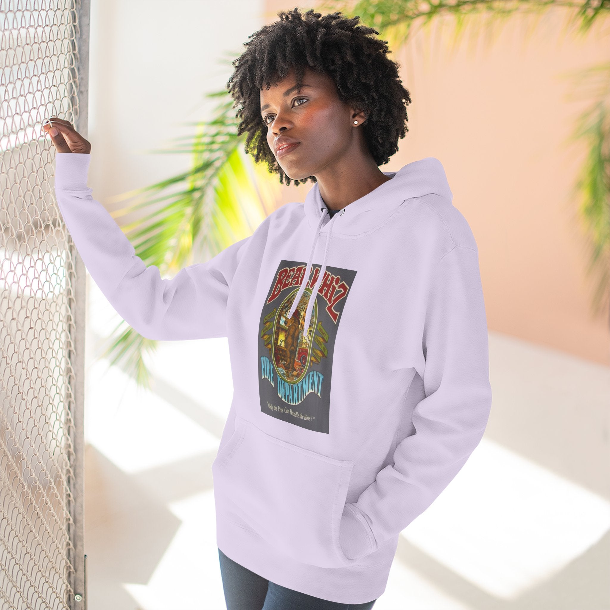 Bear Whiz Fire Department Hoodie — Vintage Bear Whiz Three-Panel Design