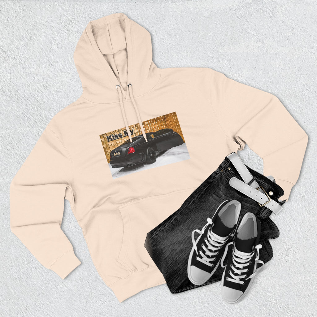 Kiss My  License plate Hoodie — Graphic Black Car Music Lover Pullover