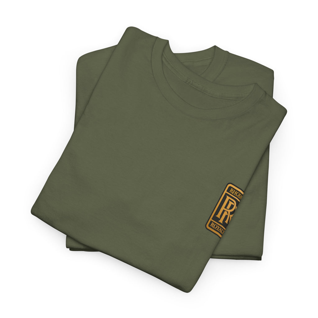 Rhodes Royalty Family Crest- Luxury Monogram T-Shirt — Small Chest Patch "RR"