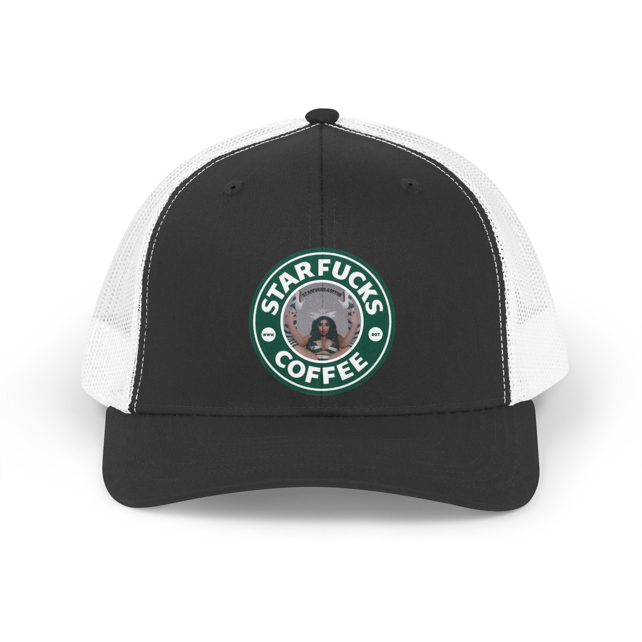 Starfucks.Coffee Retro Logo Mesh Cap fun comedy Trucker Hat