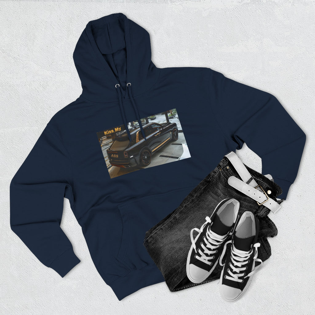 Kiss MY  License plate SUV Hoodie — Vintage Black Muscle Car Graphic Pullover