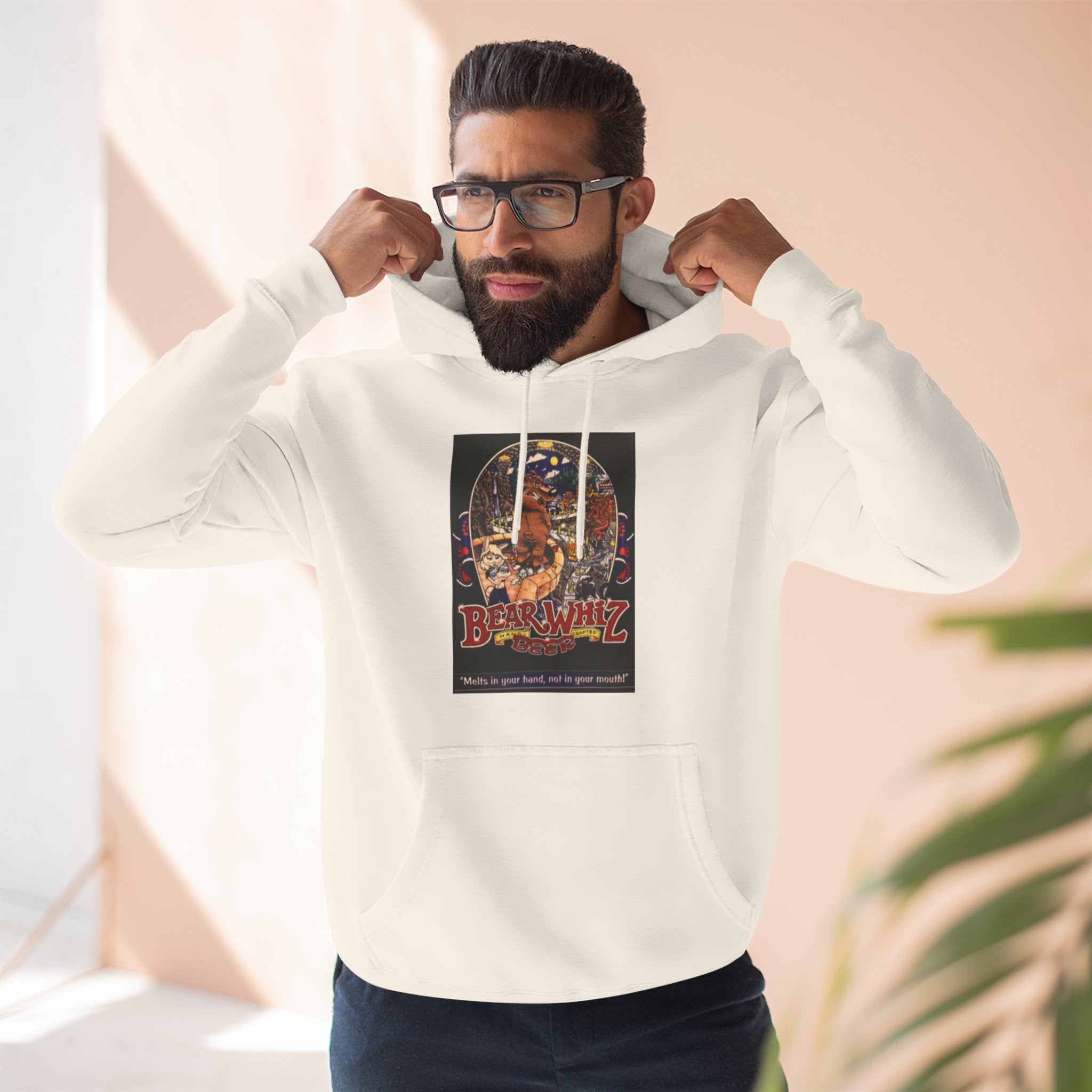 Bear Whiz Beer 3 Hoodie — 'Burning Jazz' Retro Concert Poster Fleece Hoodie