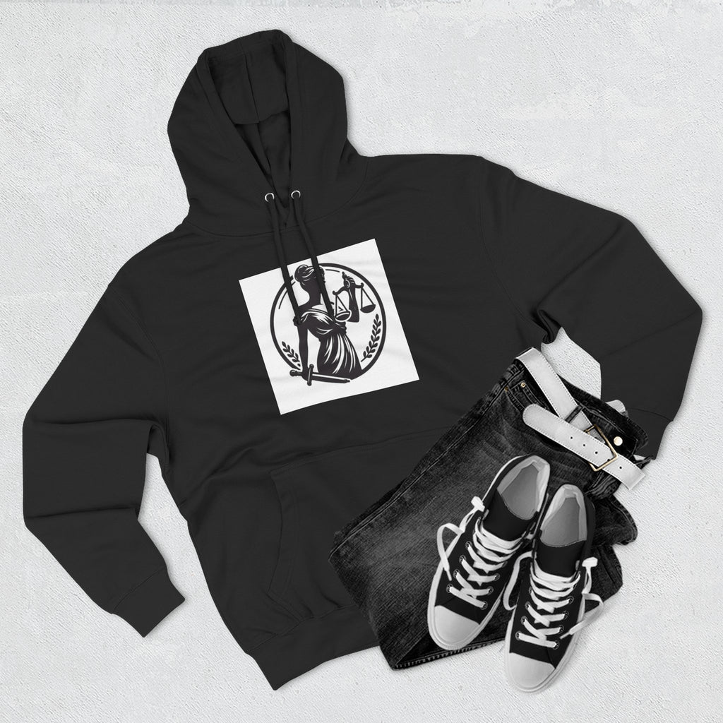 Lady Justice Scales Hoodie — Legal Lawyer Lawyerhood Emblem Sweatshirt