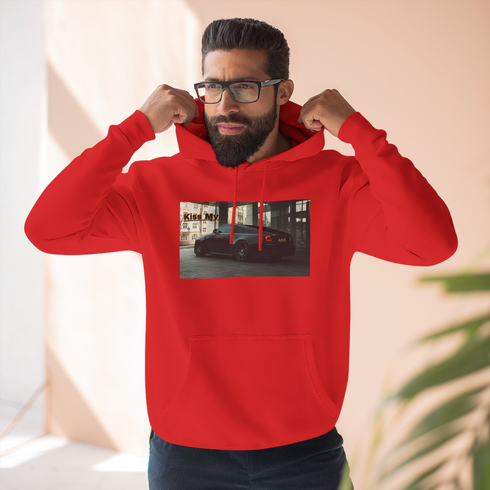 KISS MY license plate Photo Hoodie — Vintage Streetwear Pullover