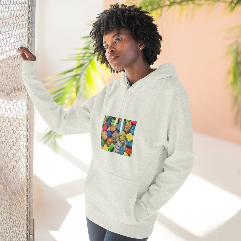 Candy Collage Hoodie — Colorful Retro Candy Graphic Pullover