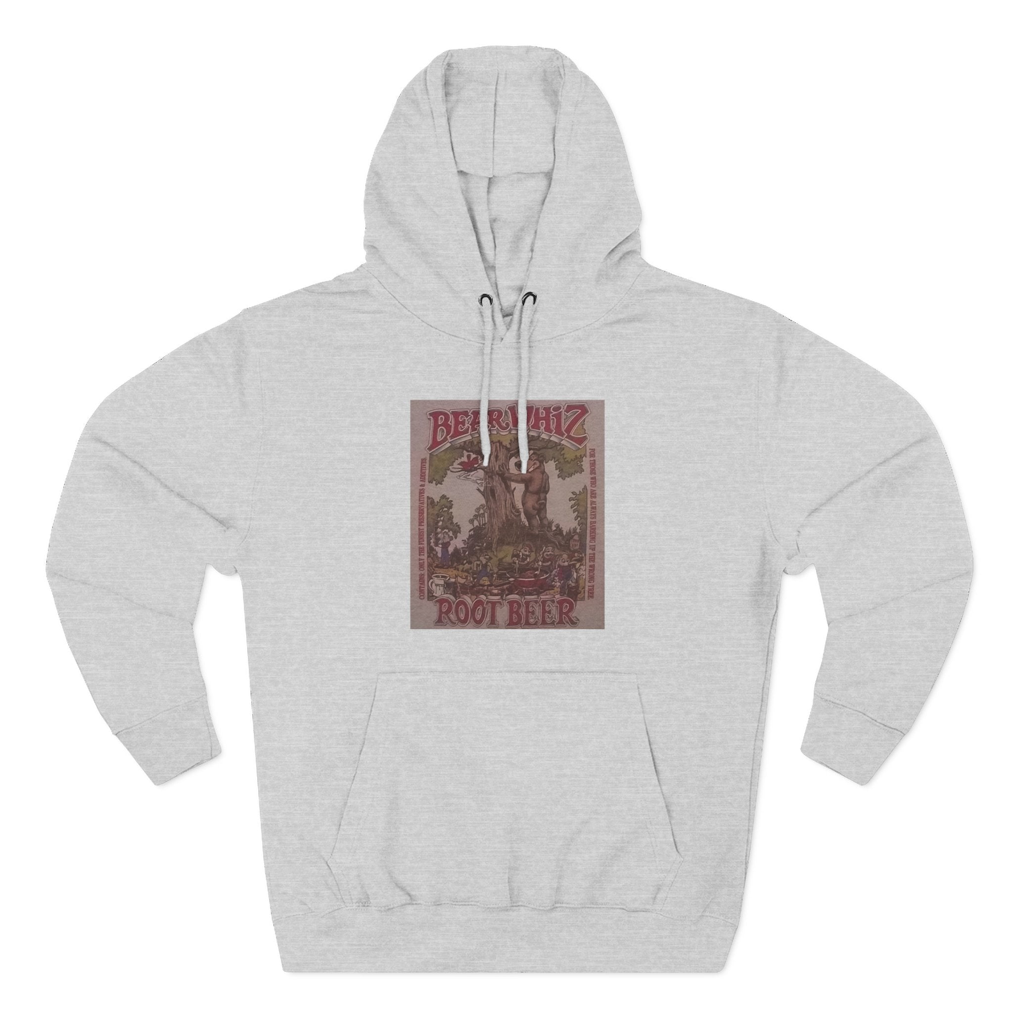 Bear Whiz Beer RootBeer  Vintage Label Hoodie — Retro Beverage Graphic Fleece Pullover