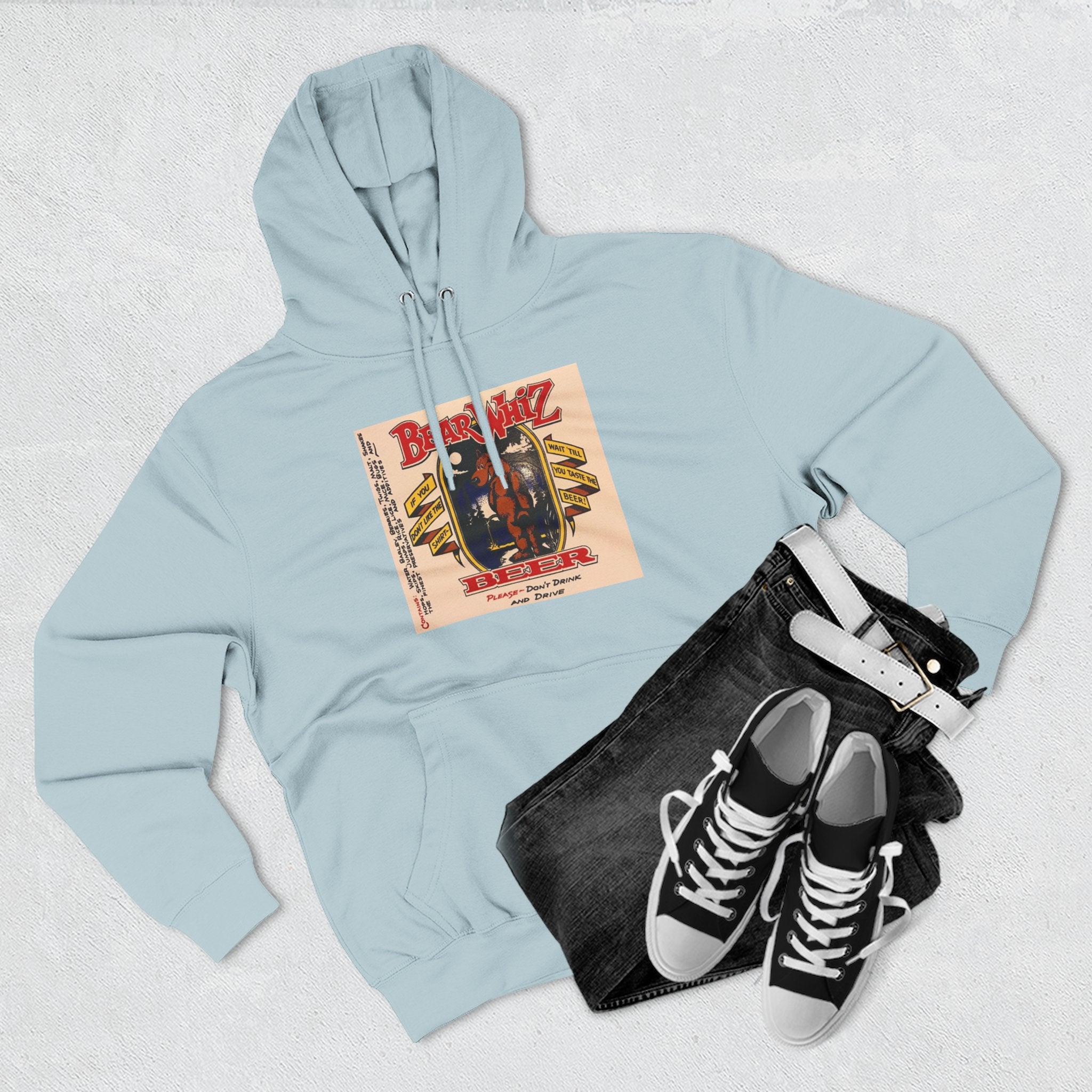 Bear Whiz Beer Original Brew Hoodie - "Bluegrass Revival" Music Poster Design