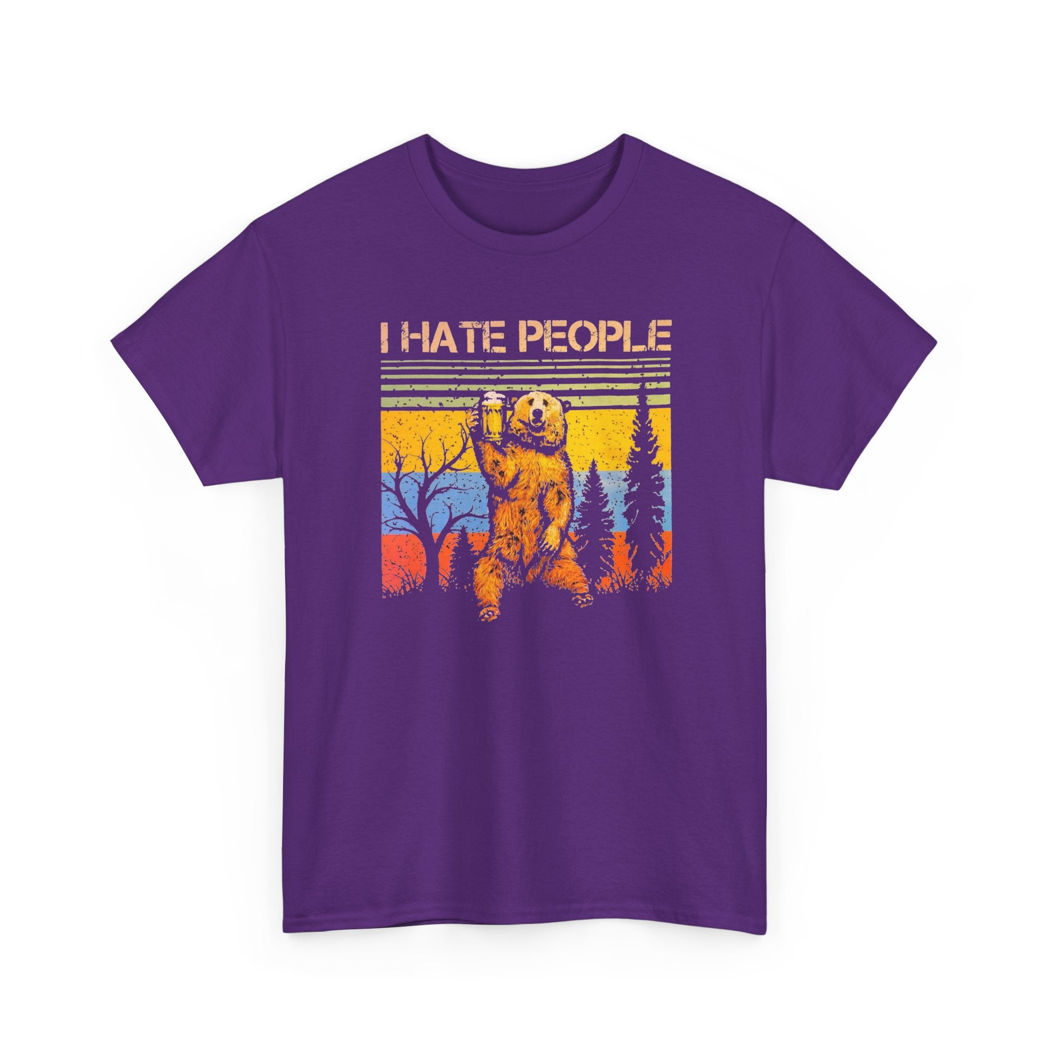 I Hate People Bear T‑Shirt — Retro Forest Graphic Tee