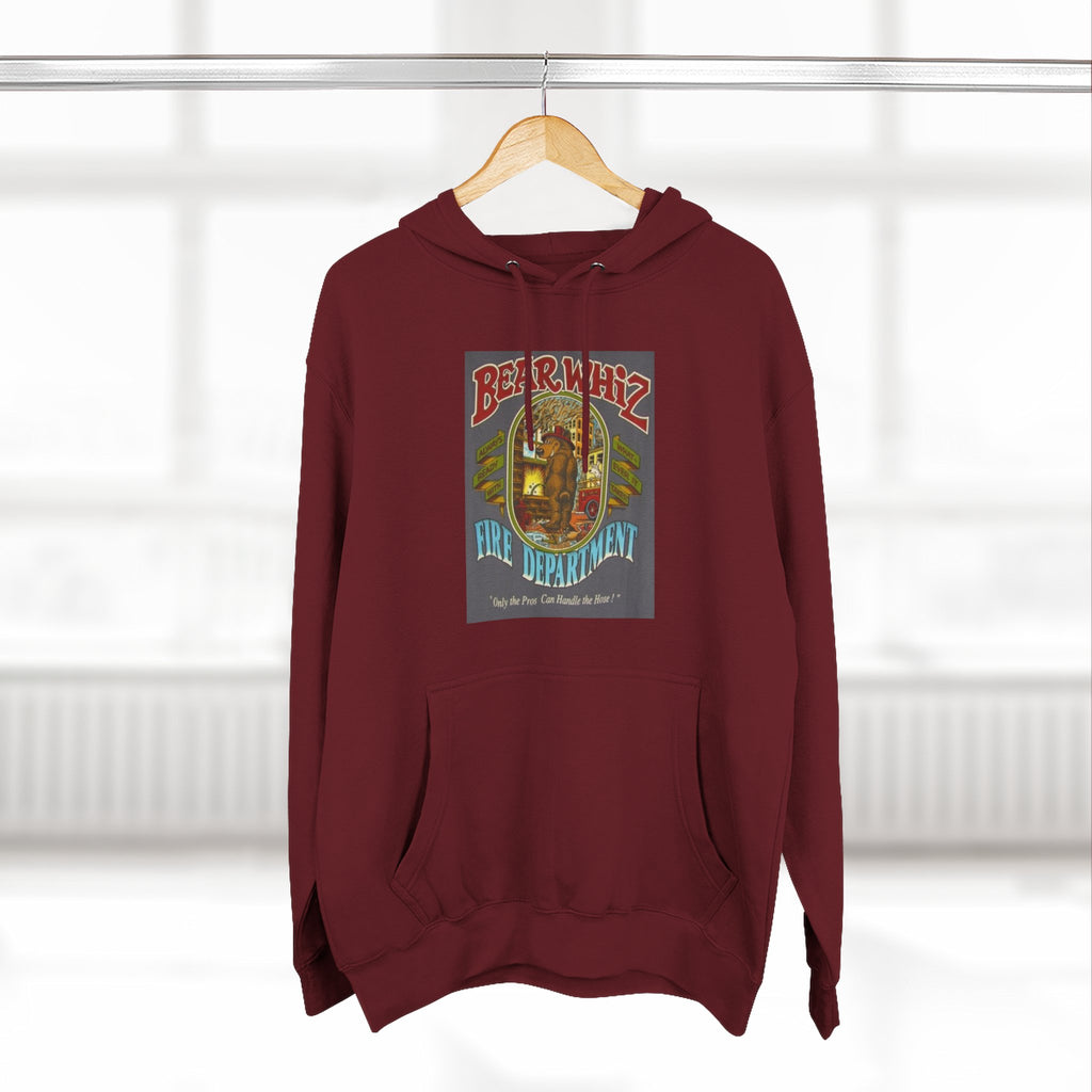 Bear Whiz Fire Department Hoodie — Vintage Bear Whiz Three-Panel Design