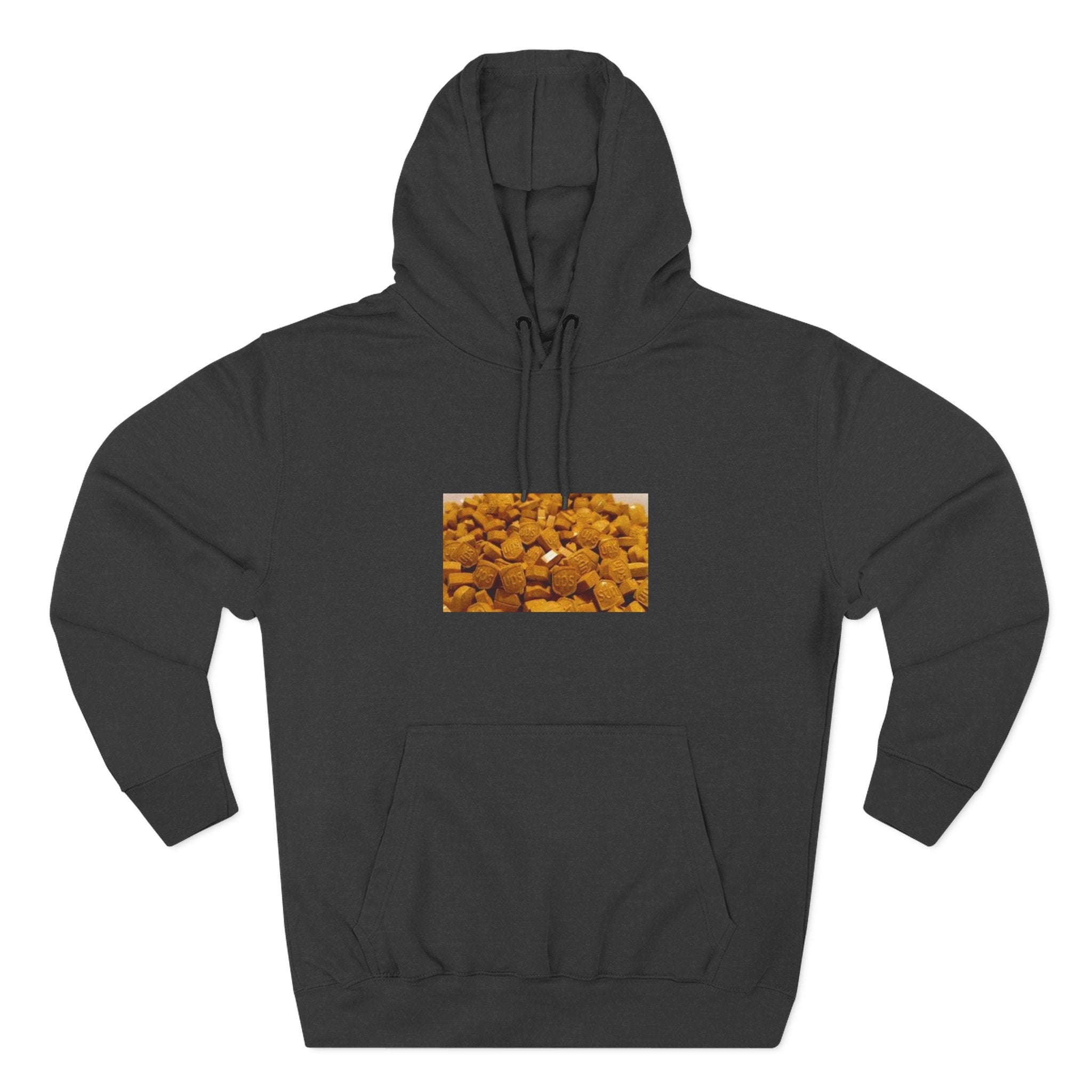 UPS Delivery Hoodie — Golden Nugget Pattern Chest Print Fleece Hoodie