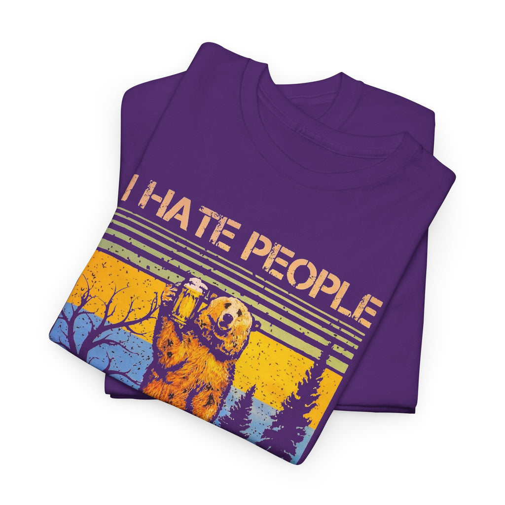 I Hate People Bear T‑Shirt — Retro Forest Graphic Tee