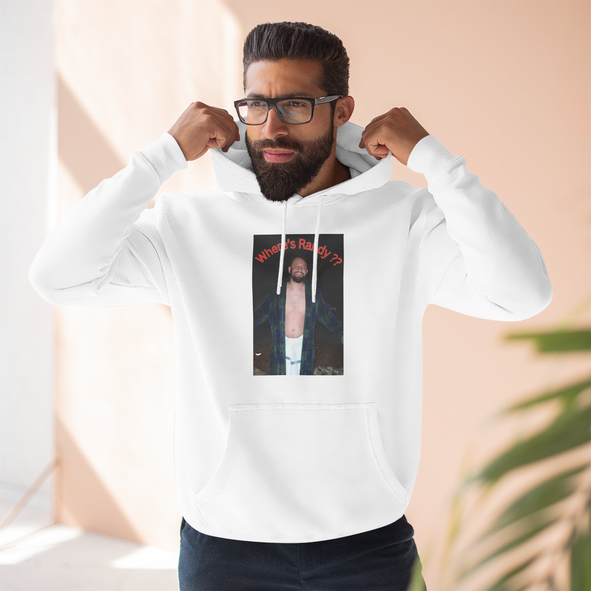 Where's Randy!!!????  Graphic Hoodie — Raised Arms Photo Print Hoodie (Three-Panel Fleece)