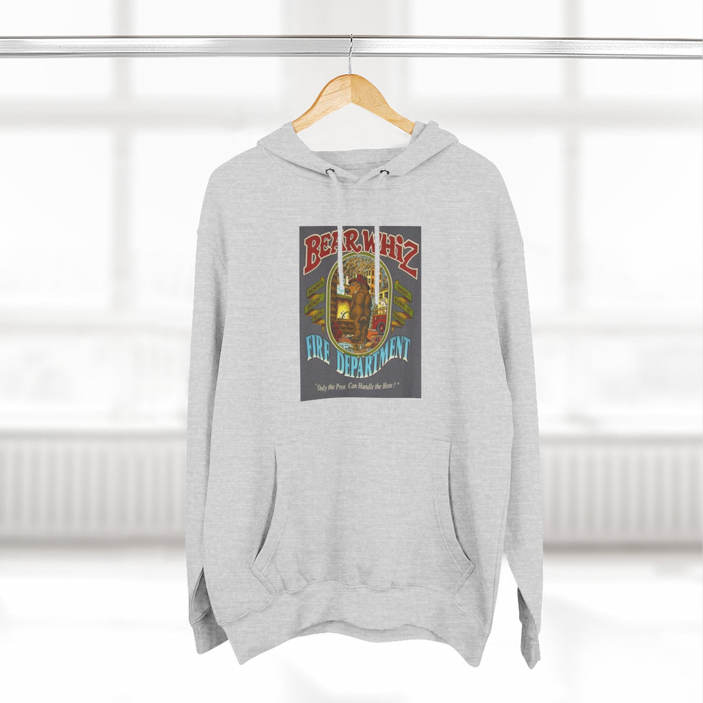 Bear Whiz Fire Department Hoodie — Vintage Bear Whiz Three-Panel Design
