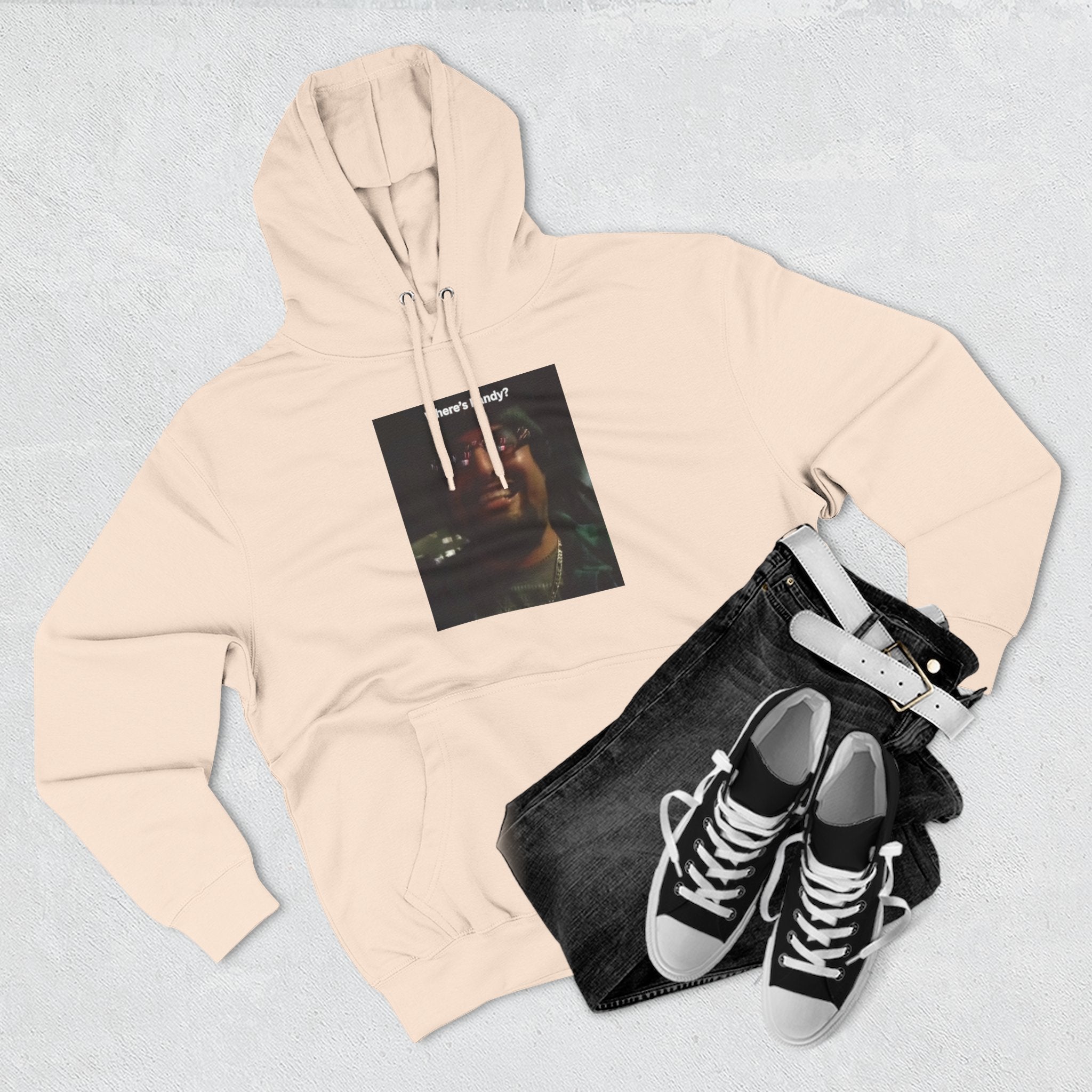 Wheres Randy Vintage Hoodie — Retro Mood Graphic Pullover