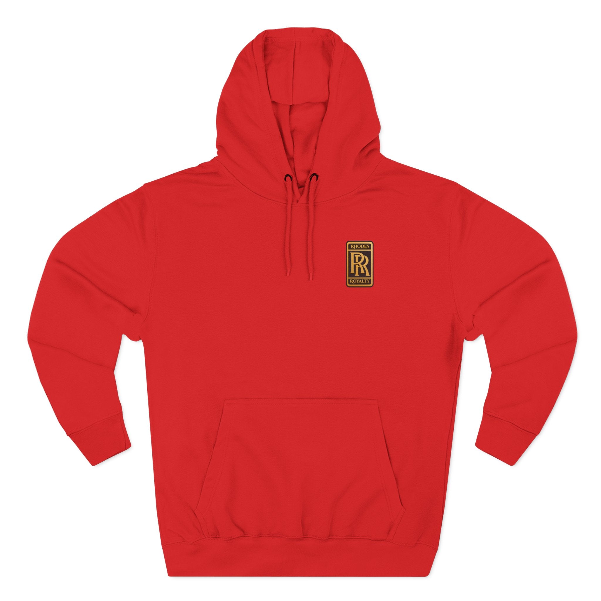 Rhodes Royalty RR Patch Hoodie — Three-Panel Fleece Hooded Sweatshirt