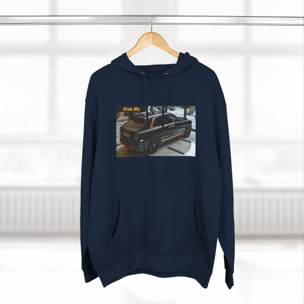 Kiss MY  License plate SUV Hoodie — Vintage Black Muscle Car Graphic Pullover