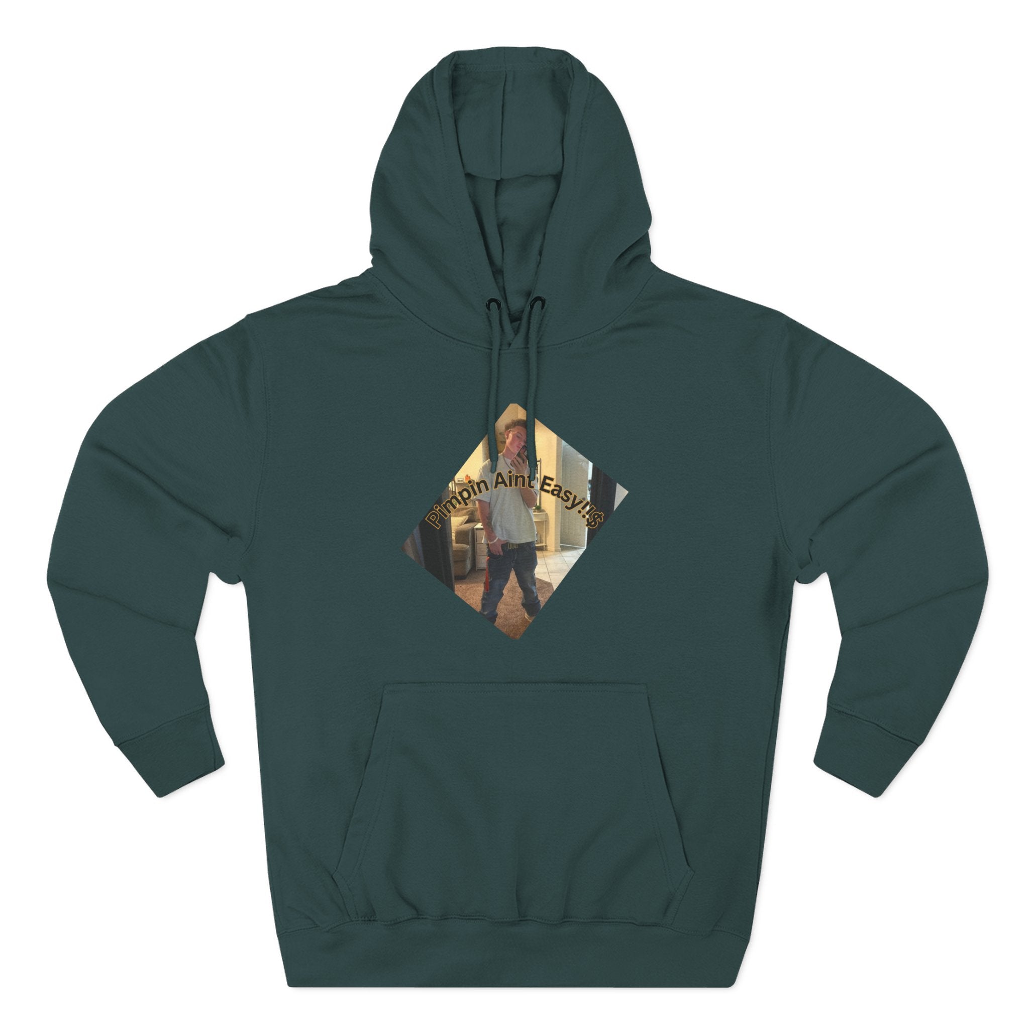Pimpin Aint Easy (Ryder or Die Style)   Three-Panel Fleece Hoodie — Cozy Diamond Photo Graphic Pullover