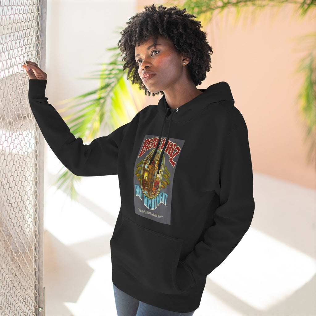 Bear Whiz Fire Department Hoodie — Vintage Bear Whiz Three-Panel Design