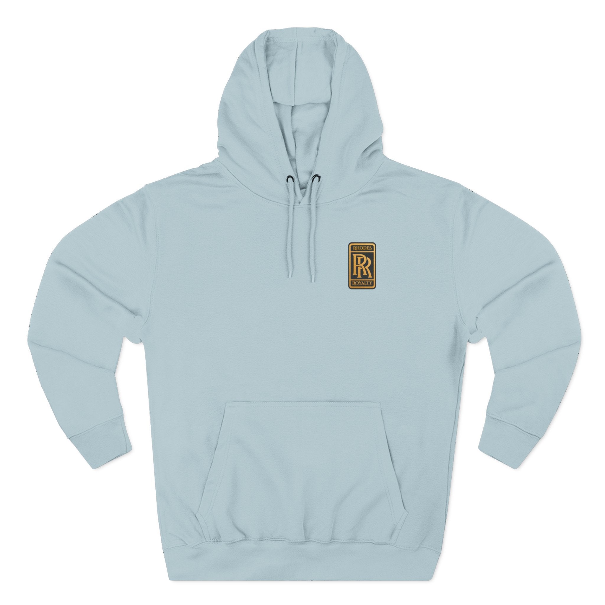 Rhodes Royalty RR Patch Hoodie — Three-Panel Fleece Hooded Sweatshirt