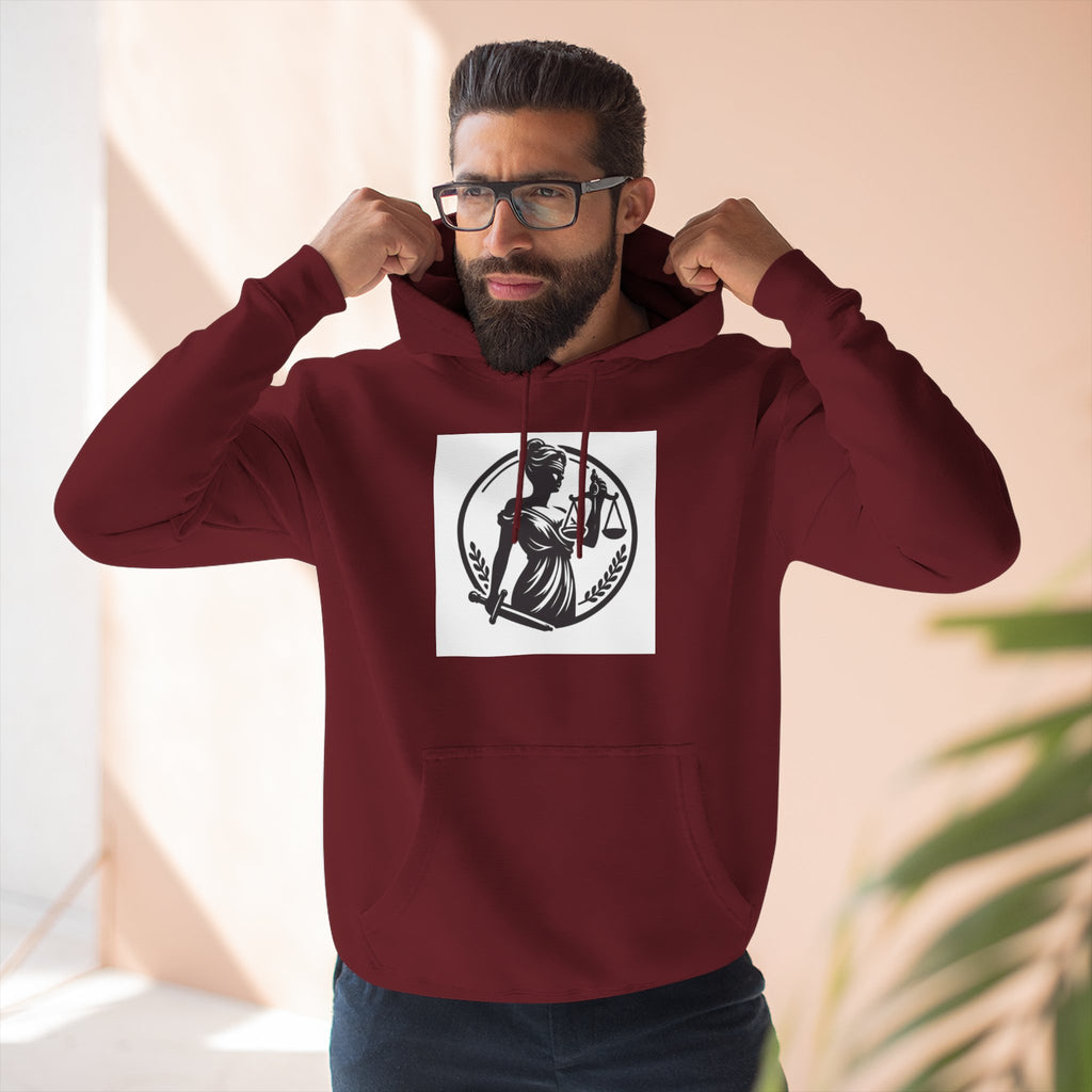 Lady Justice Scales Hoodie — Legal Lawyer Lawyerhood Emblem Sweatshirt