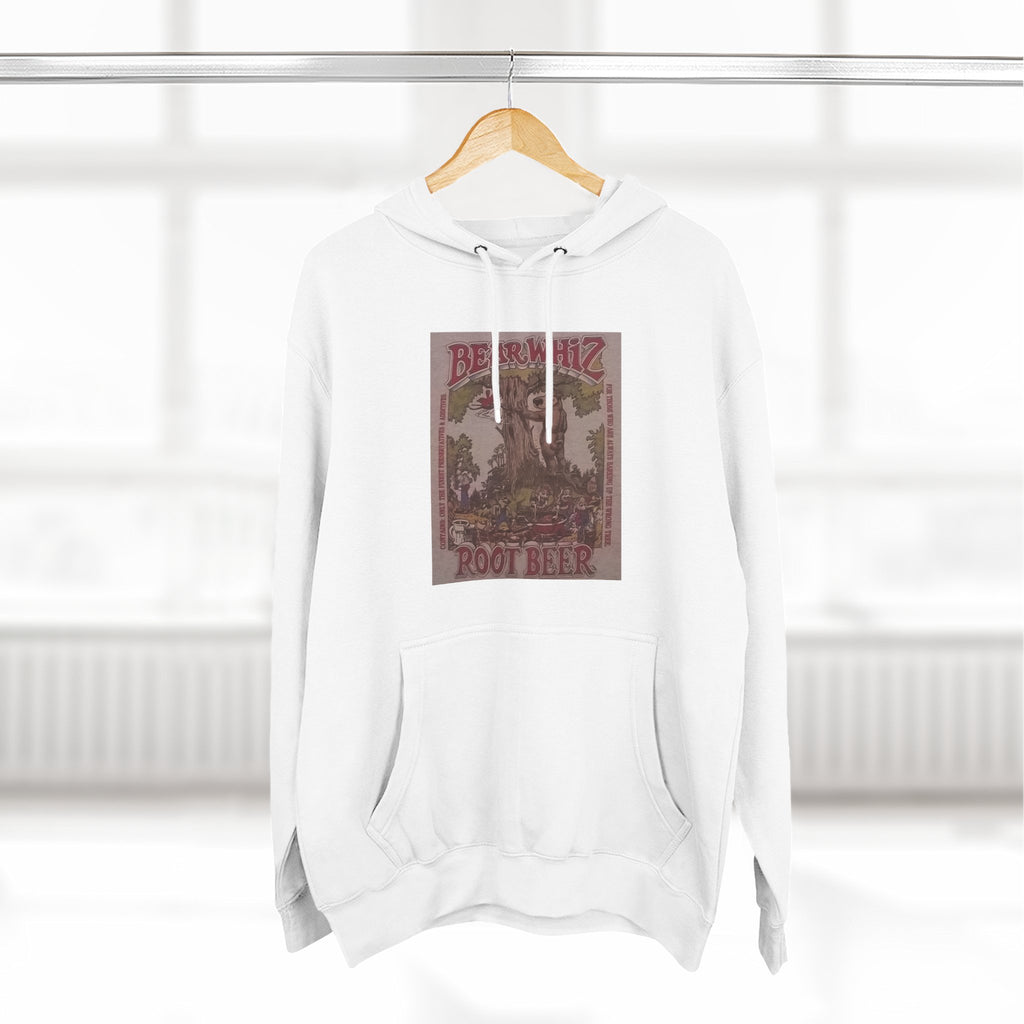 Bear Whiz Beer RootBeer  Vintage Label Hoodie — Retro Beverage Graphic Fleece Pullover