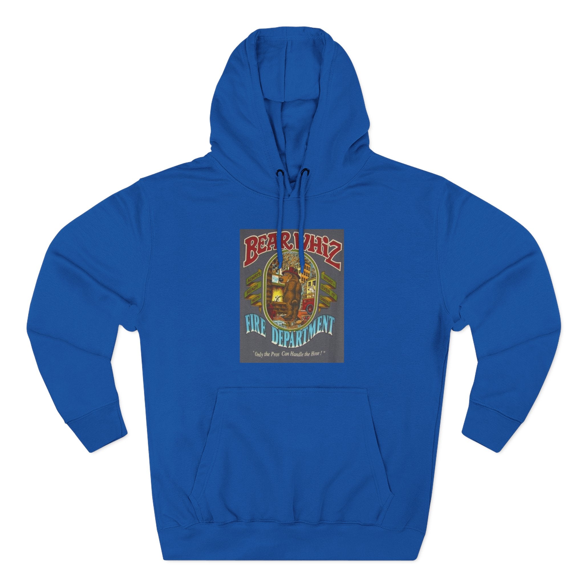 Bear Whiz Fire Department Hoodie — Vintage Bear Whiz Three-Panel Design