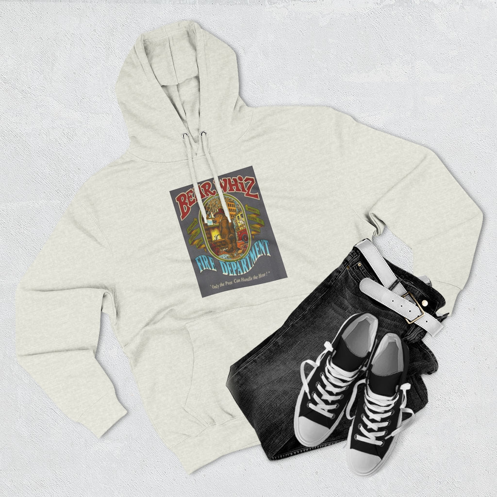 Bear Whiz Fire Department Hoodie — Vintage Bear Whiz Three-Panel Design