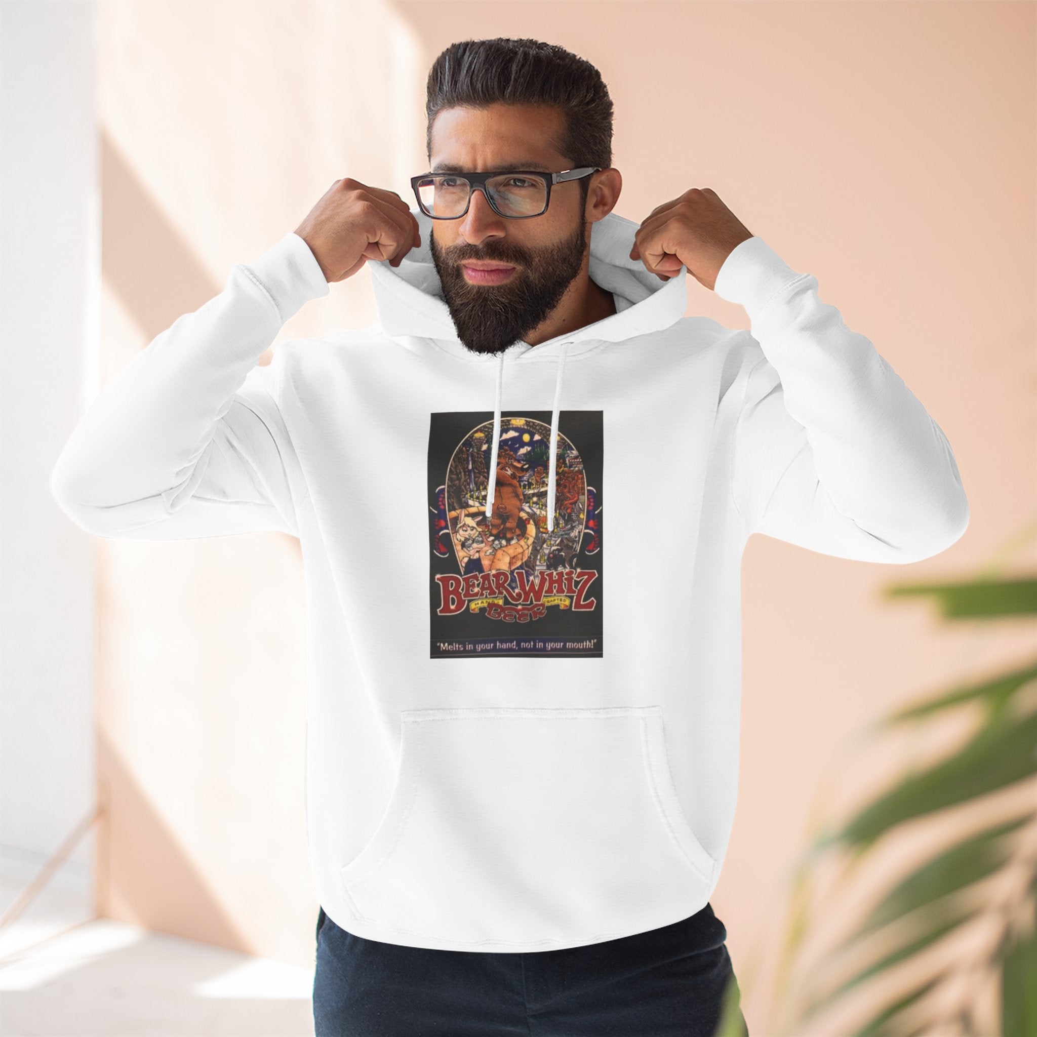 Bear Whiz Beer 3 Hoodie — 'Burning Jazz' Retro Concert Poster Fleece Hoodie