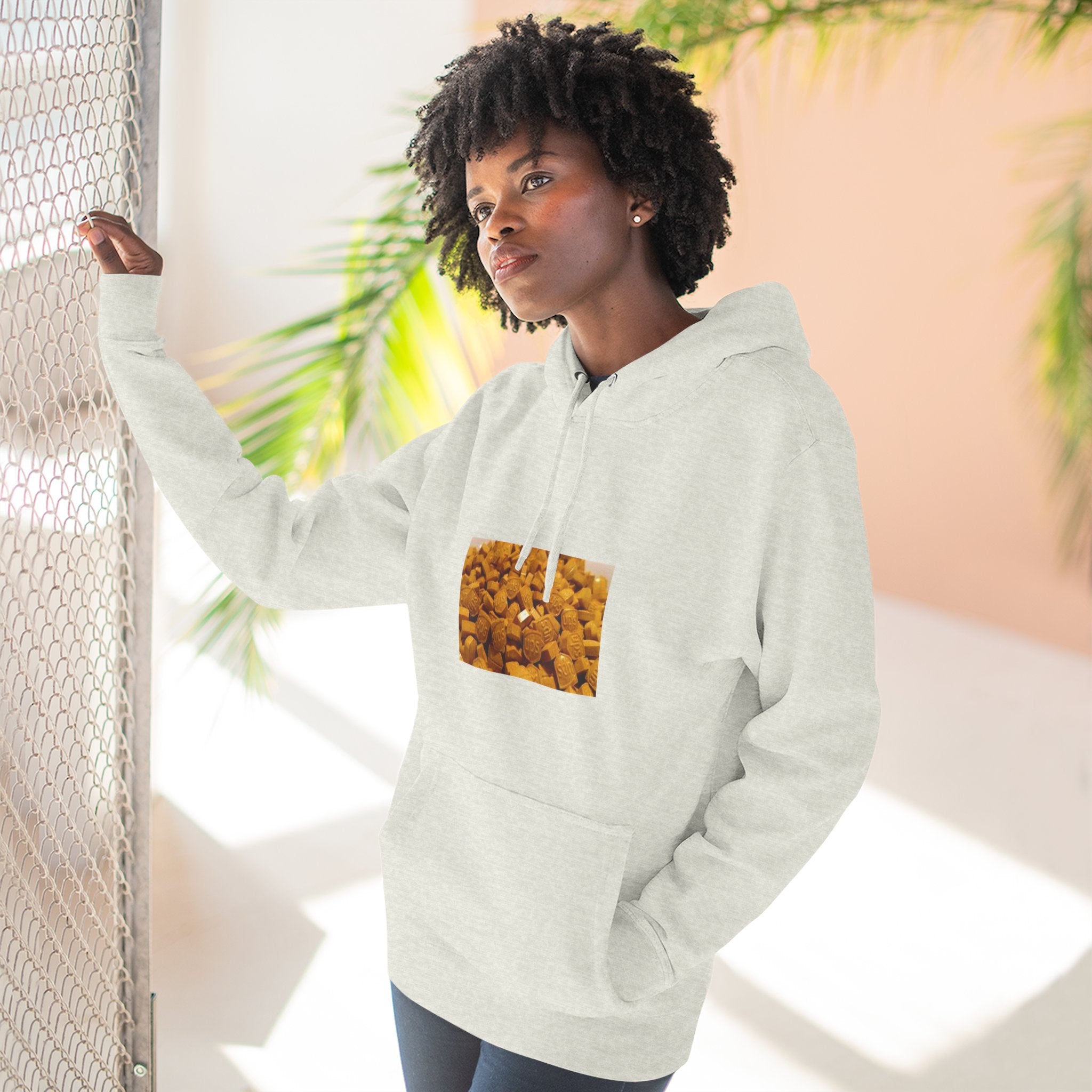 UPS Delivery Hoodie — Golden Nugget Pattern Chest Print Fleece Hoodie