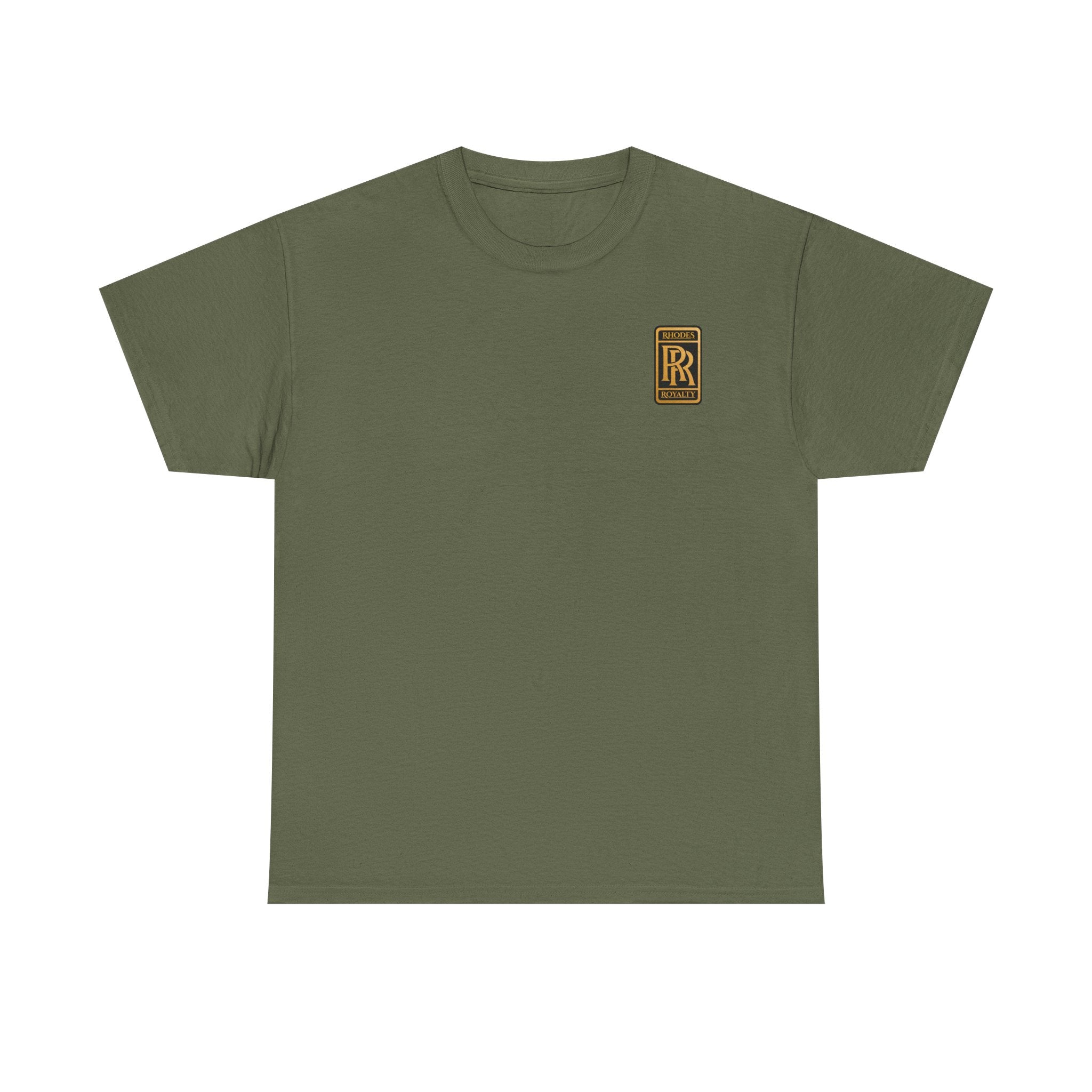 Rhodes Royalty Family Crest- Luxury Monogram T-Shirt — Small Chest Patch "RR"