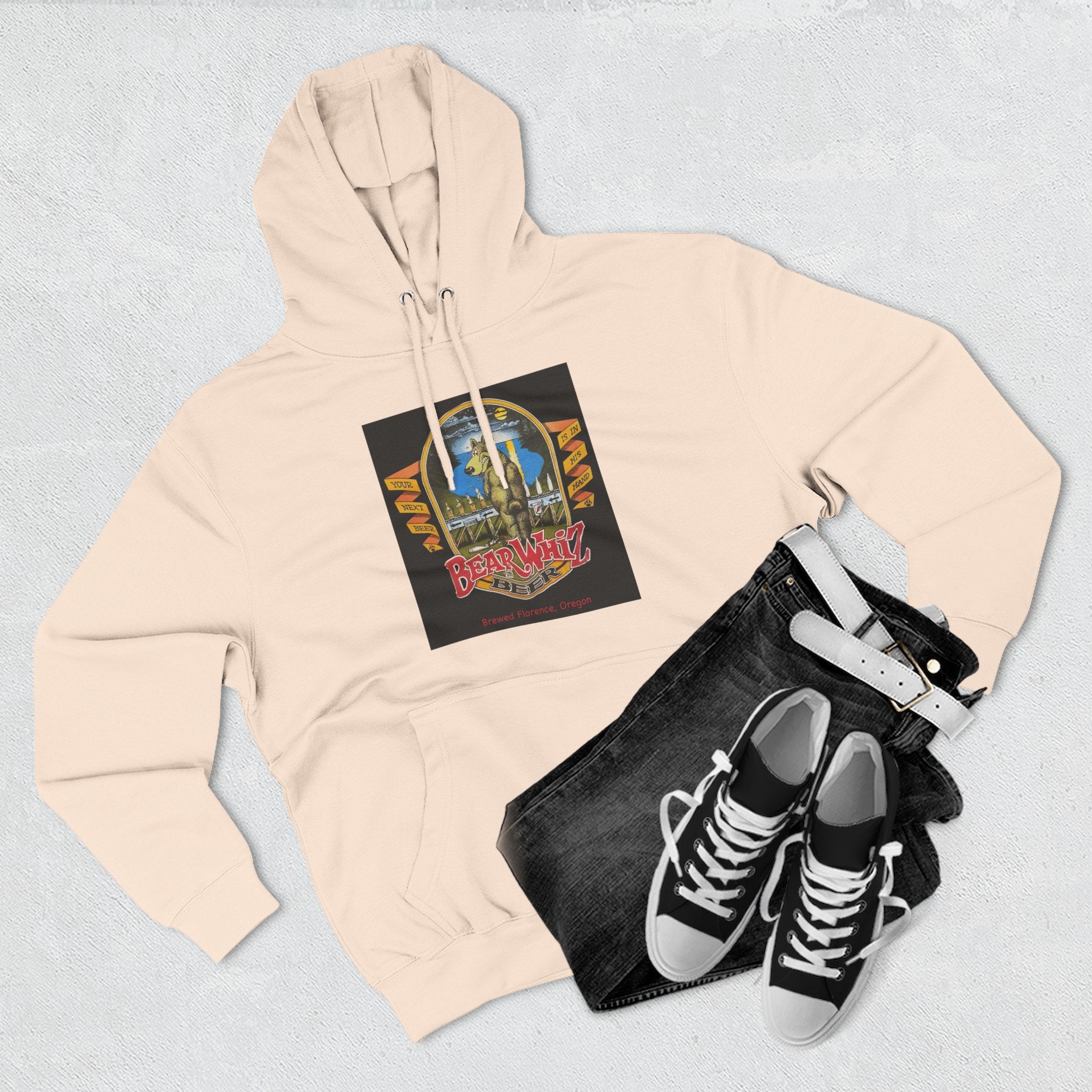 Bear Whiz Beer Original Hoodie — 'Beach Vibes' Graphic Pullover