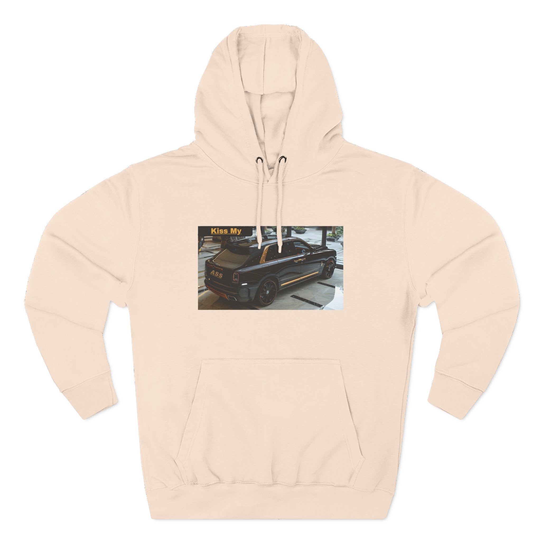 Kiss MY  License plate SUV Hoodie — Vintage Black Muscle Car Graphic Pullover
