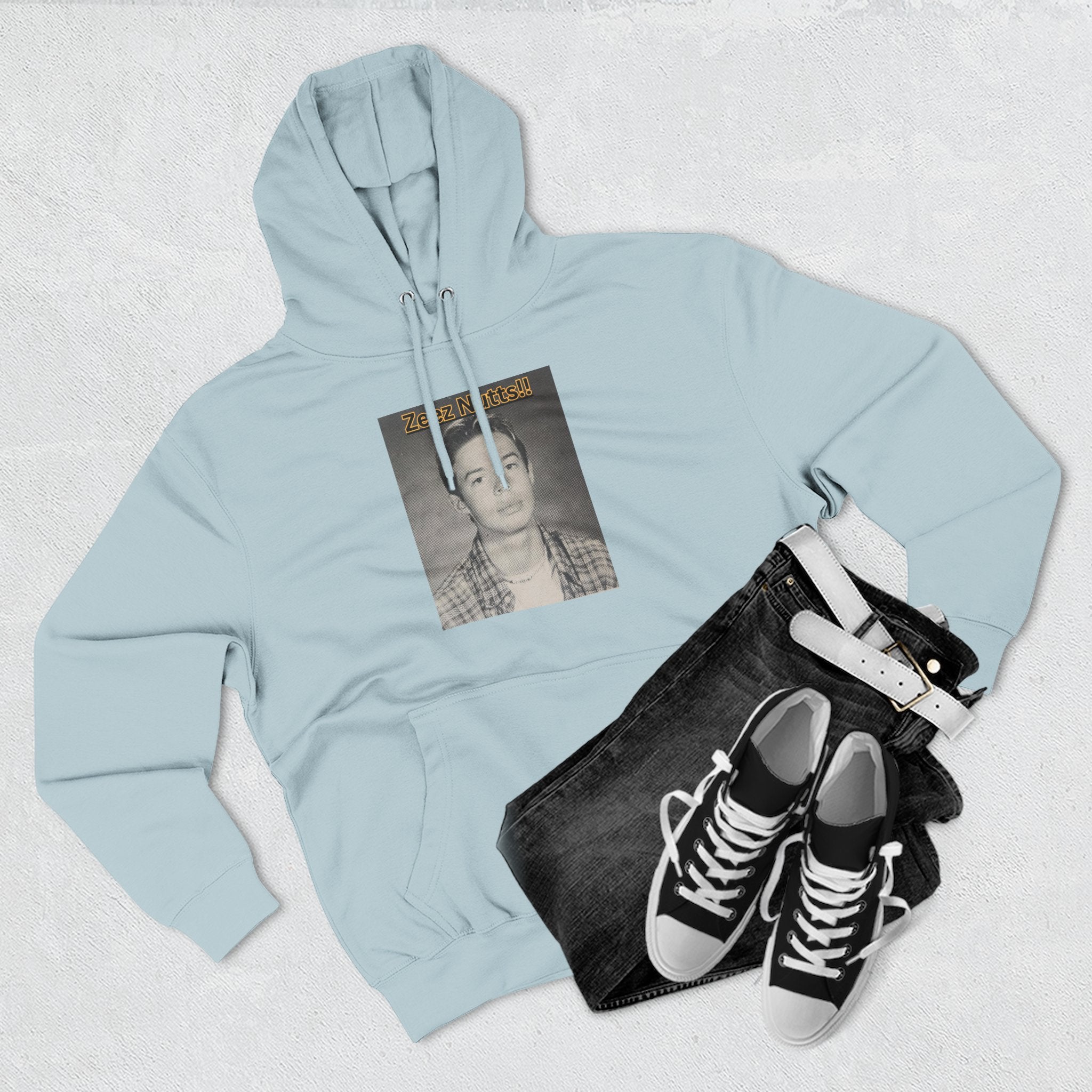 Zee'z Nutts!!   Vintage Portrait Hoodie — 'ZeeNutty' Photo Graphic Pullover
