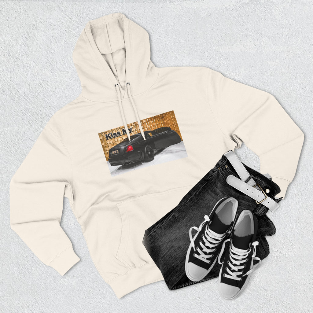 Kiss My  License plate Hoodie — Graphic Black Car Music Lover Pullover