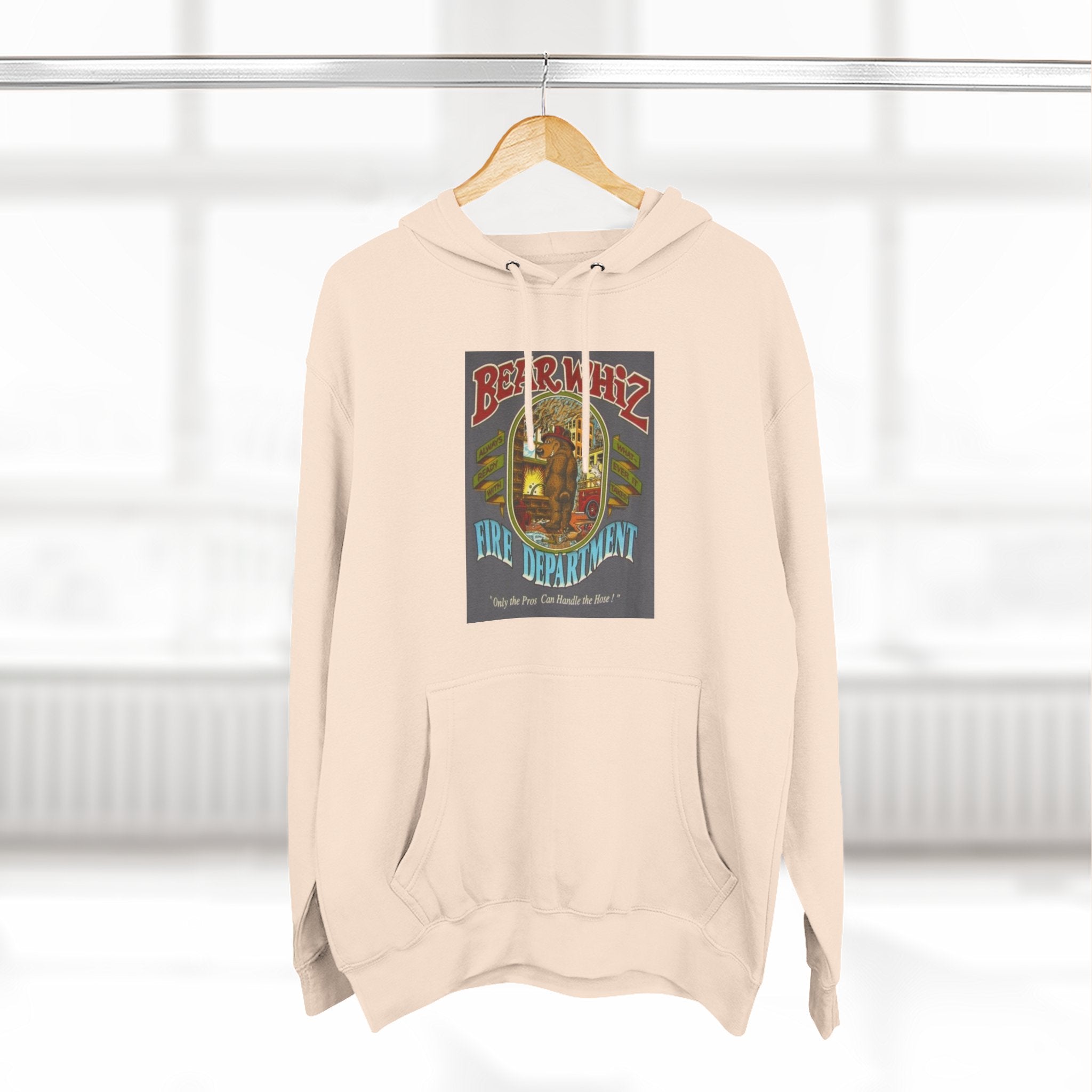 Bear Whiz Fire Department Hoodie — Vintage Bear Whiz Three-Panel Design