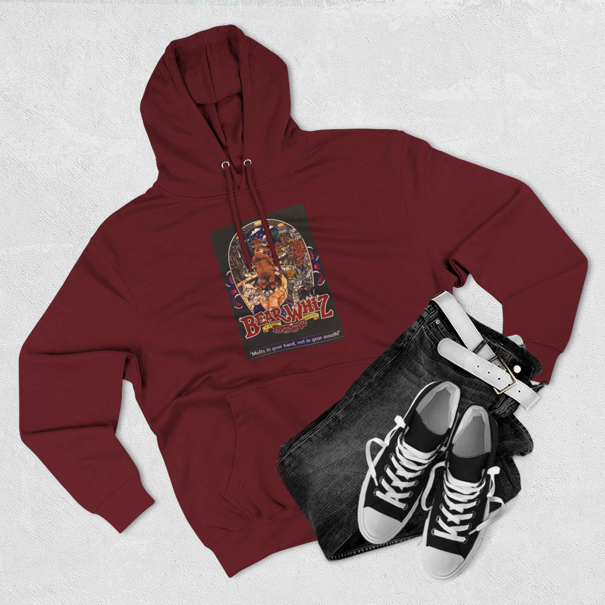 Bear Whiz Beer 3 Hoodie — 'Burning Jazz' Retro Concert Poster Fleece Hoodie
