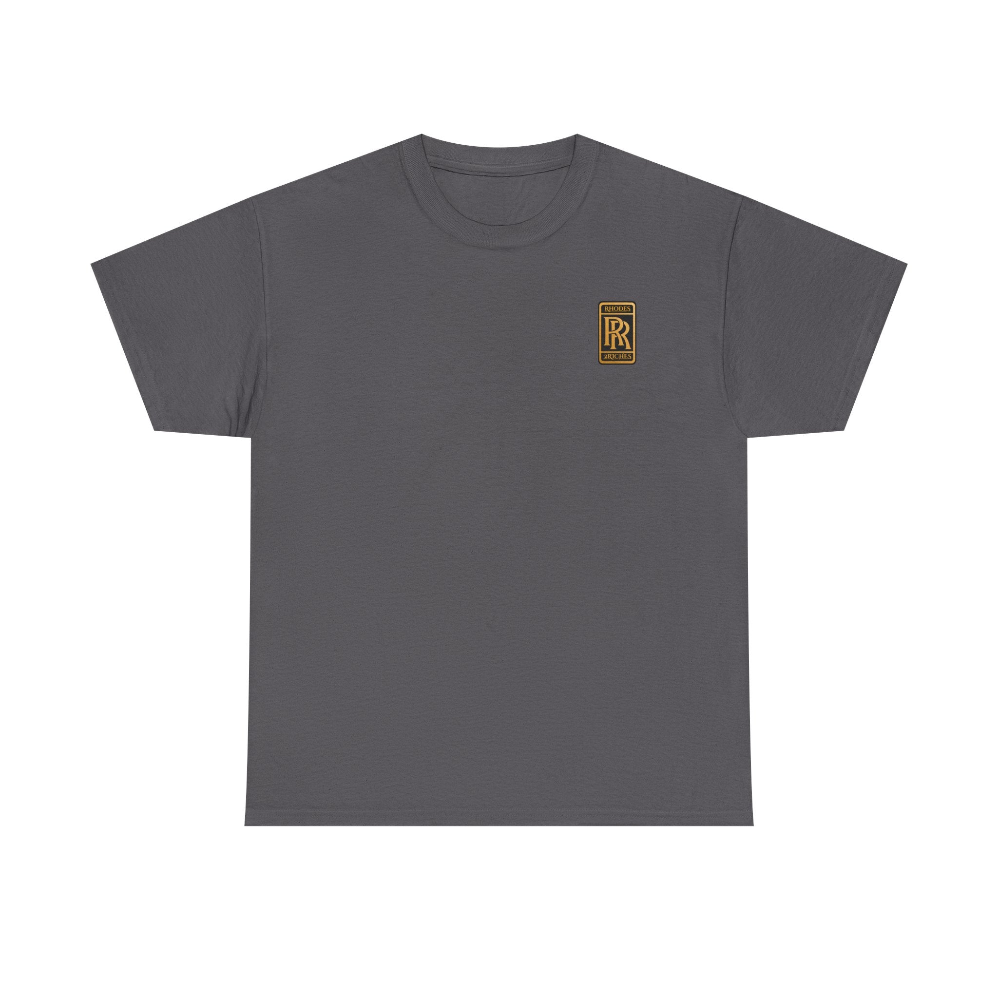 Rhodes 2 Riches Gold Family Crest Monogram Tee — Luxury RR Chest Patch T-Shirt