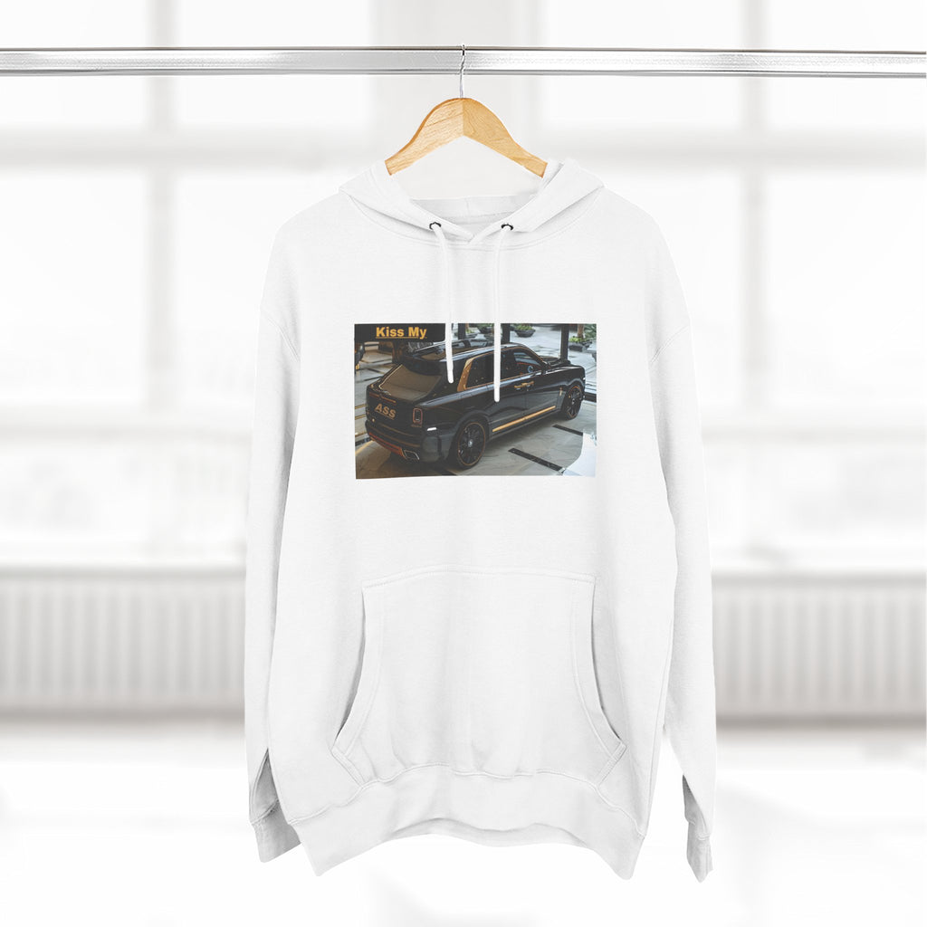 Kiss MY  License plate SUV Hoodie — Vintage Black Muscle Car Graphic Pullover