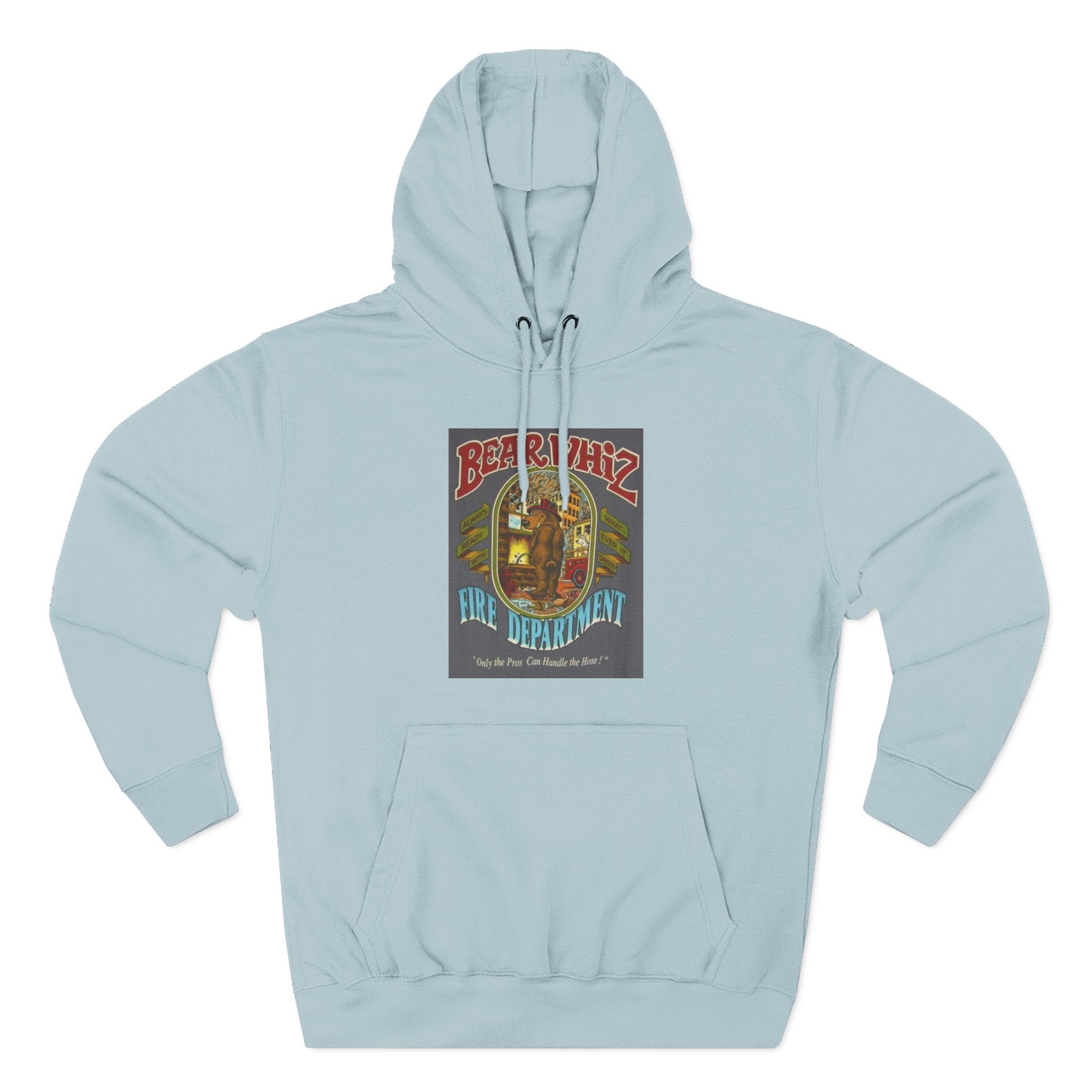 Bear Whiz Fire Department Hoodie — Vintage Bear Whiz Three-Panel Design