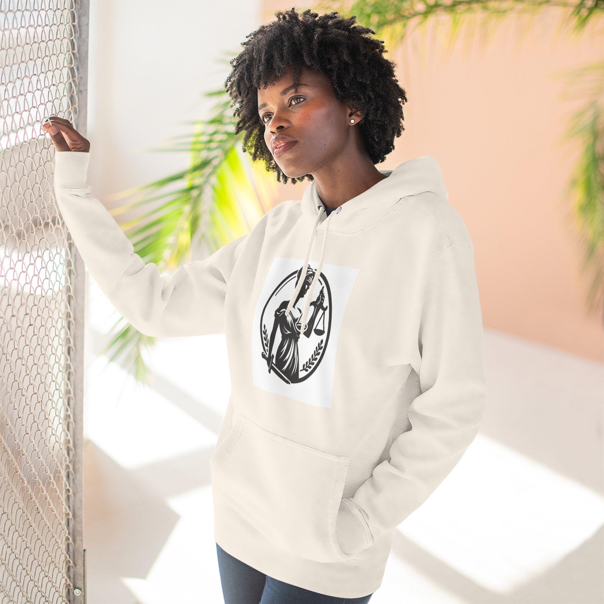 Lady Justice Scales Hoodie — Legal Lawyer Lawyerhood Emblem Sweatshirt