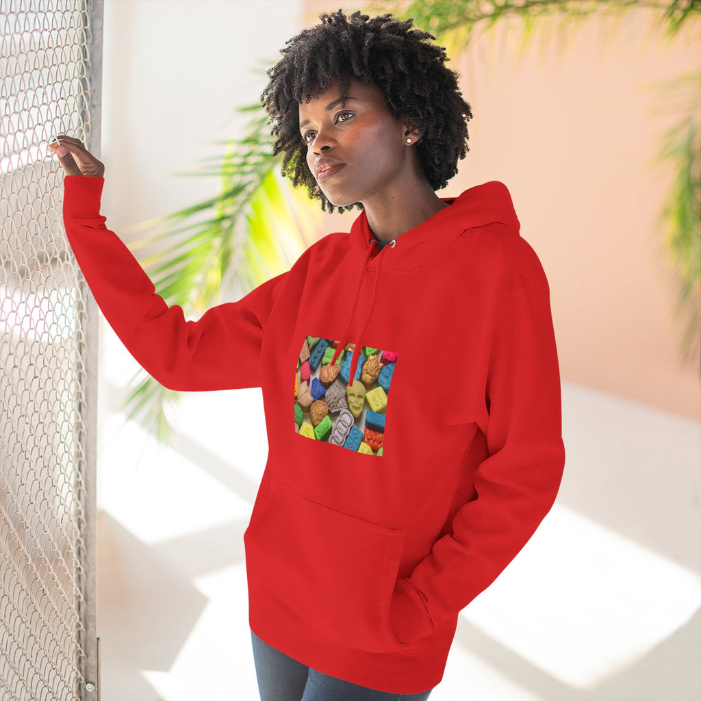 Candy Collage Hoodie — Colorful Retro Candy Graphic Pullover