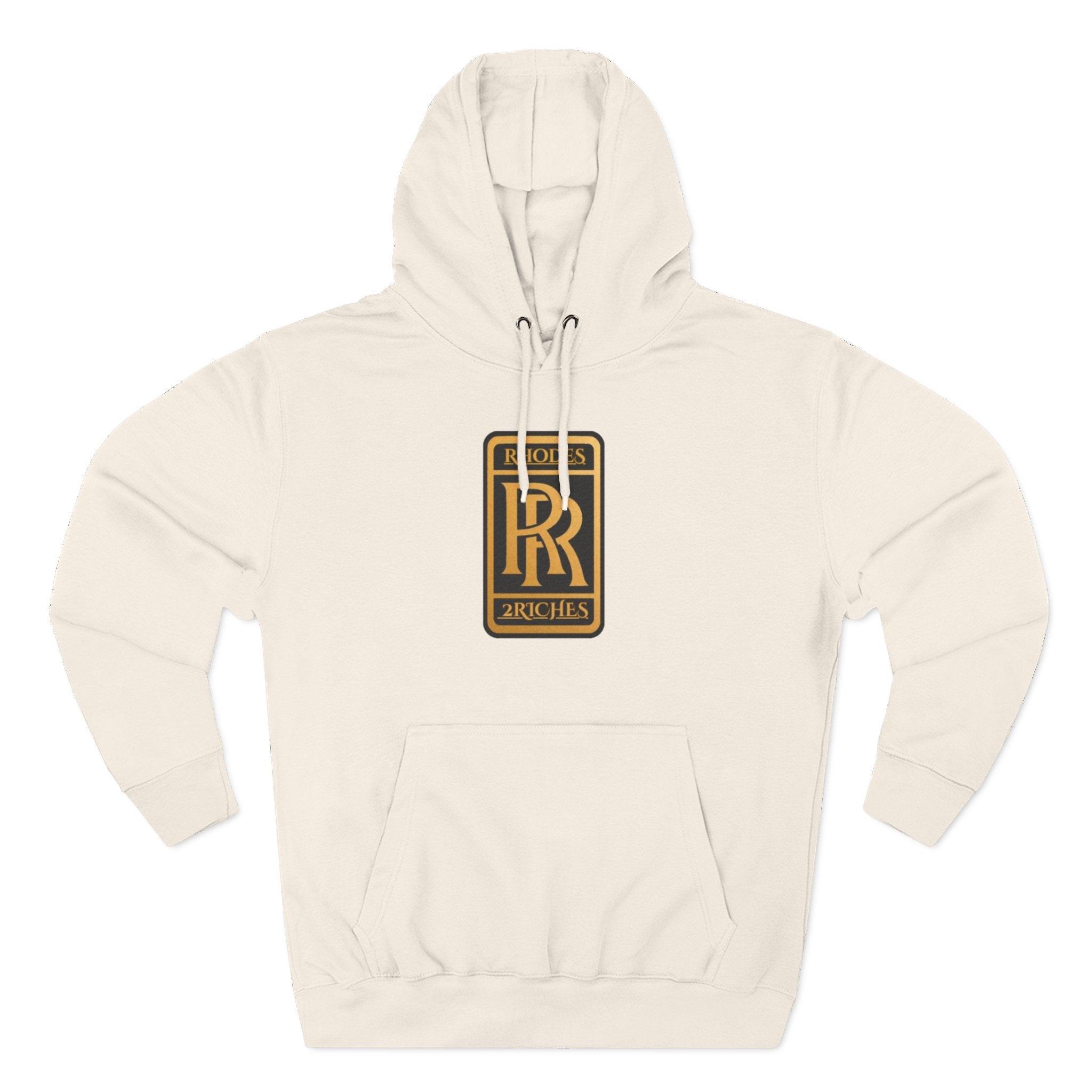 RHODES 2 RICHES Heritage RR Gold Emblem Hoodie — Luxury Vintage Logo Fleece