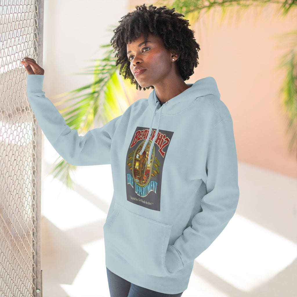 Bear Whiz Fire Department Hoodie — Vintage Bear Whiz Three-Panel Design