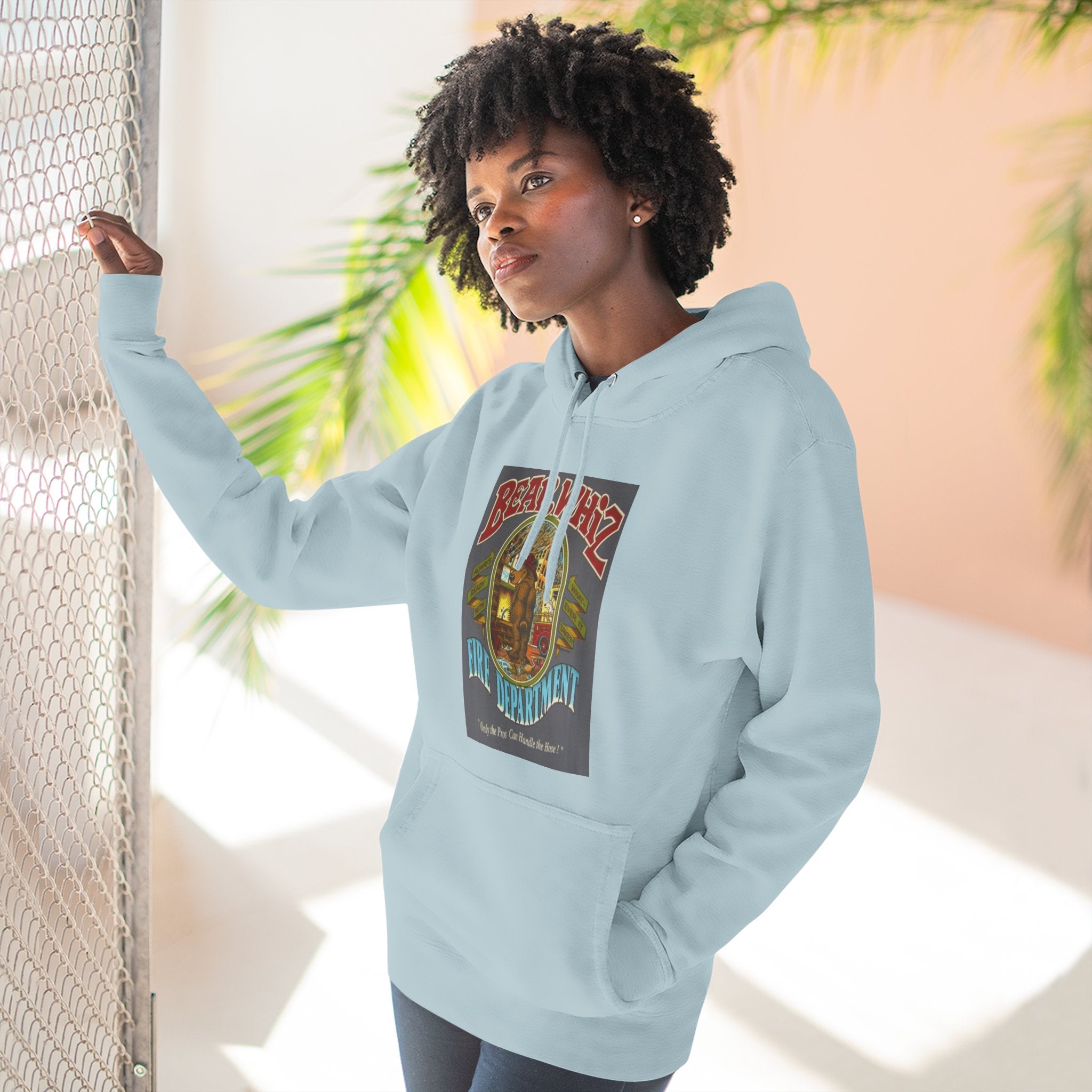 Bear Whiz Fire Department Hoodie — Vintage Bear Whiz Three-Panel Design